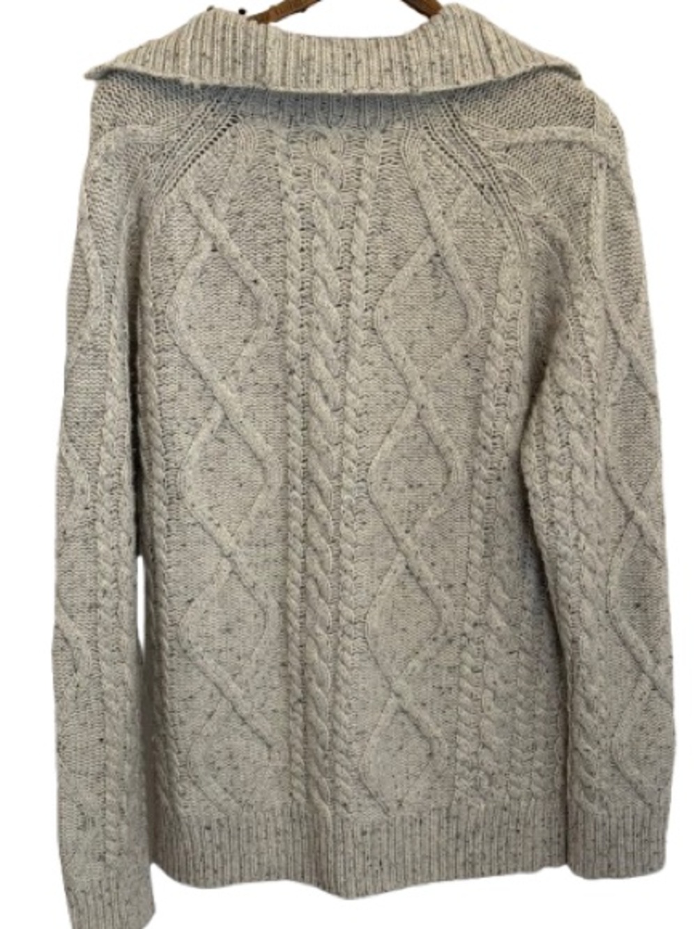 Saks Fifth Avenue Cable Knit Shawl Collar Cardigan Wool Cashmere Sweater M - Picture 8 of 9